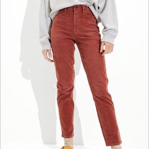 AE STRETCH CORDUROY MOM STRAIGHT PANT